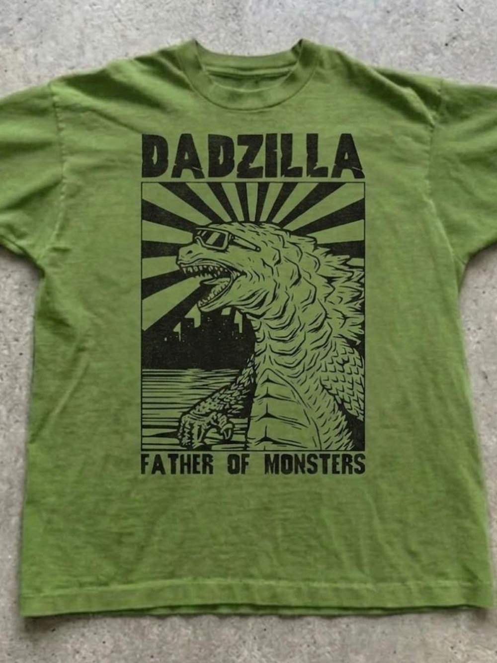 Gildan DadZilla 'Father of Monsters' Graphic Tee - Green with Black Print